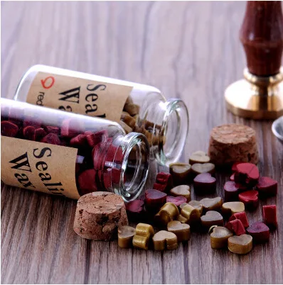 

Hot Selling Newest 2019 Wax Seal Heart Seal Wax Bottle Granule Gift Box Containing Granule Seal Sealing Wax