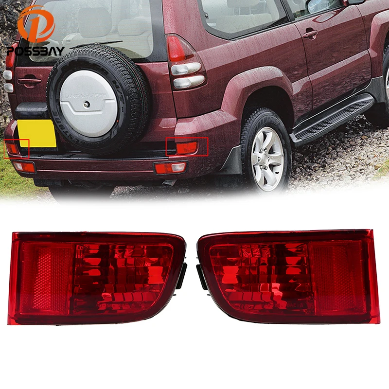 POSSBAY Rear Bumper Reflector Stop Brake Fog Lights font b Lamps b font for Toyota Land