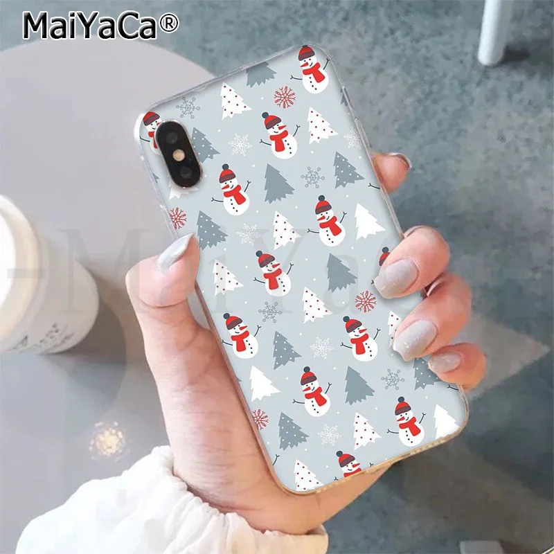 MaiYaCa уникальный чехол для телефона счастливый год Счастливого Рождества печать рисунок для iPhone 8 7 6 6S Plus X 5 5S SE 44S XS XR XS