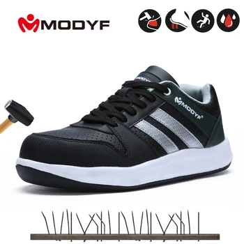 

Steel Toe Shoes Men Work Safety Sneakers Reflective Strip Lightweight Industrial & Construction Shoes Work Boots