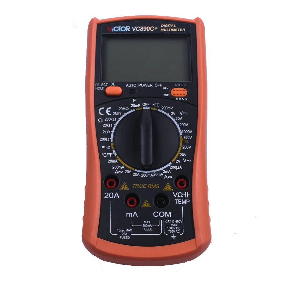 

VICTOR VC890C+ Digital True RMS Multimeter 2000UF Capacitor Temperature Measurement