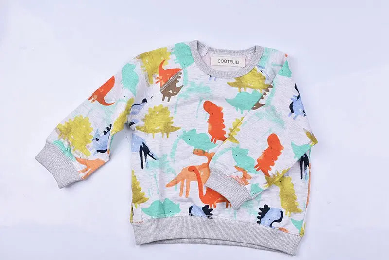 COOTELILI 80-120cm Cute Dinosaur Printed  Long Sleeve Hoodies Sweatshirts Pullovers Children Tops For Girls Boys Clothes  (4)