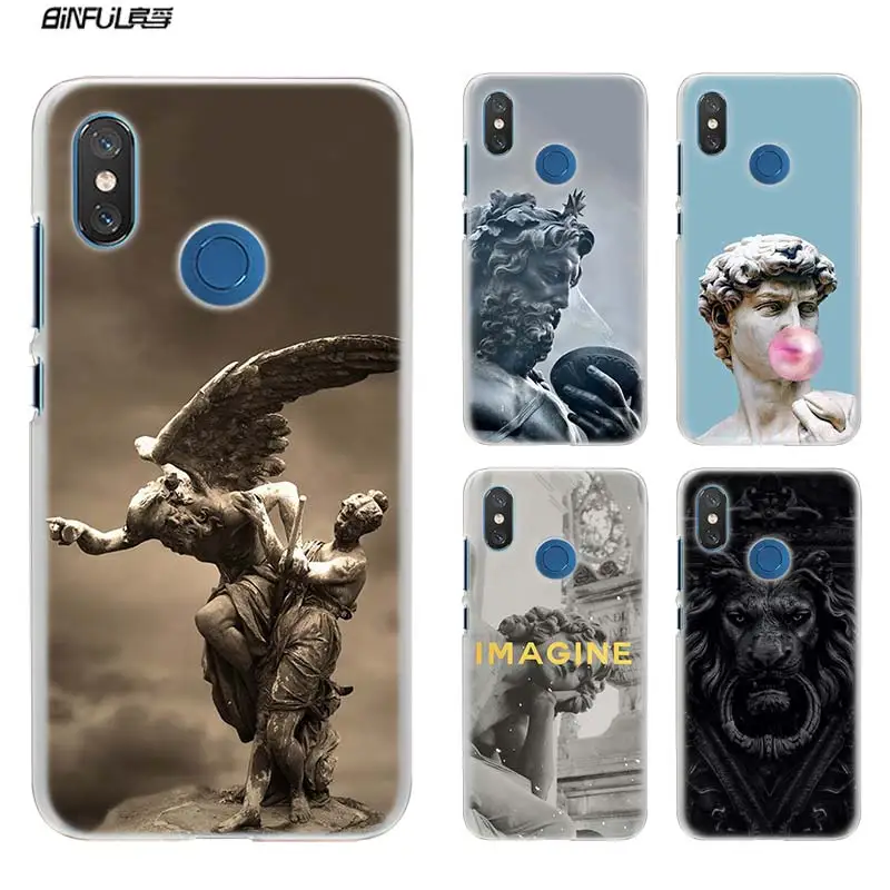 

For Xiaomi Redmi Note 7 Go 6 6A Pro S2 5 Plus 4X Mi Play 8 lite A2 A1 Clear Hard Plastic Case Retro Vintage Art Statue