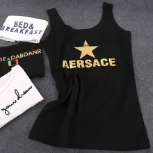 Майка без рукавов с принтом английской звезды, куртка на бретельках, маленький внутренний жилет с надписью, женская летняя Свободная верхняя одежда, топ на бретелях