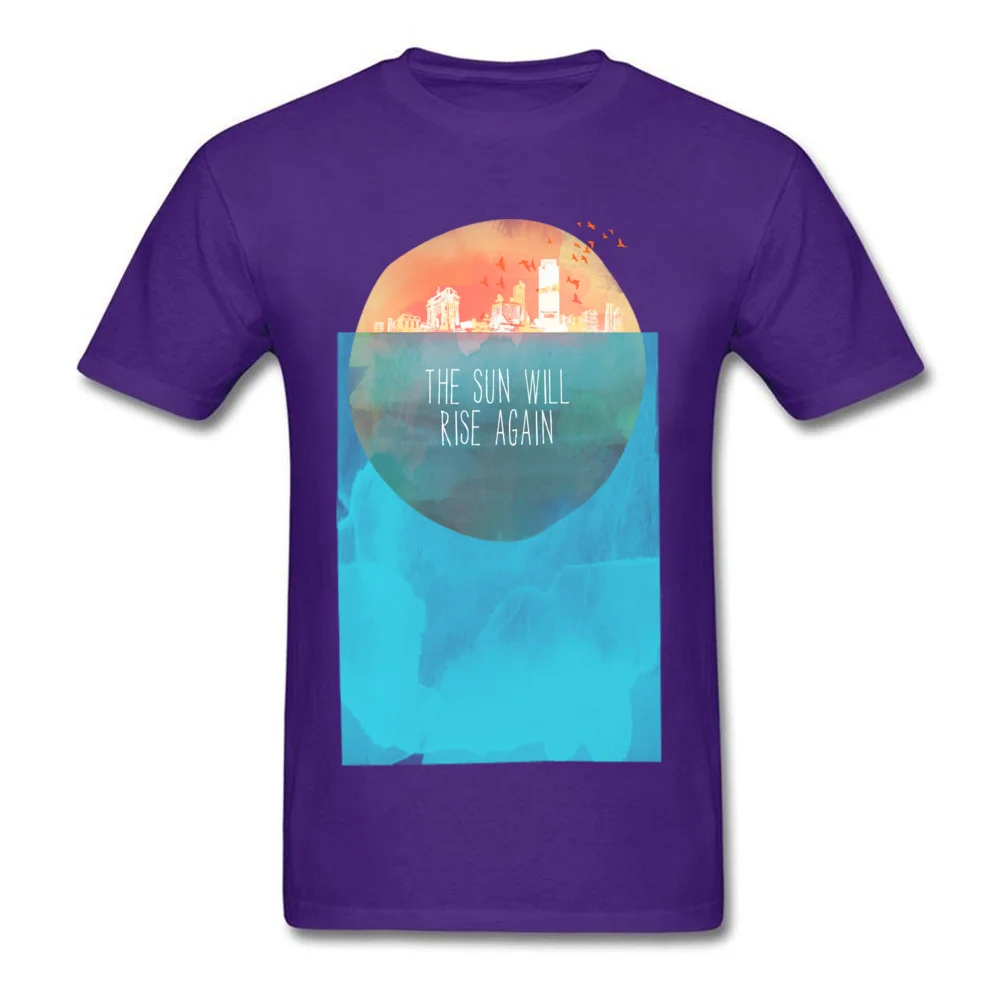 The Sun Will Rise Again Crewneck Top T-shirts Summer Tees Short Sleeve Hip Hop Pure Cotton Slim Fit Sweatshirts Funny Mens The Sun Will Rise Again purple