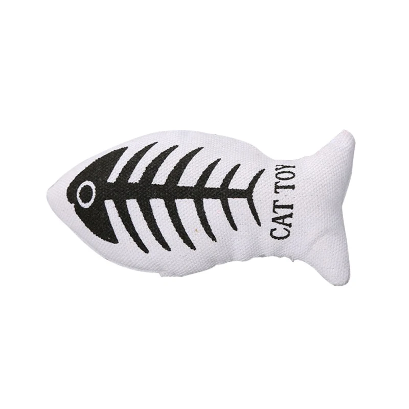 Игрушка для домашних животных кошка милый кот мята рыба мягкая рыба форма пледы подушка черный белый Забавный принт - Цвет: Белый