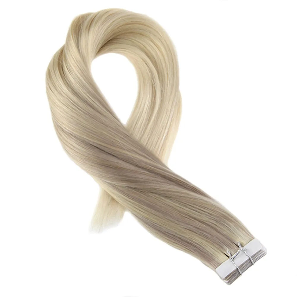 Moresoo Skin Weft Remy Tape in Hair Extensions Dip Dye Extensions Color ...