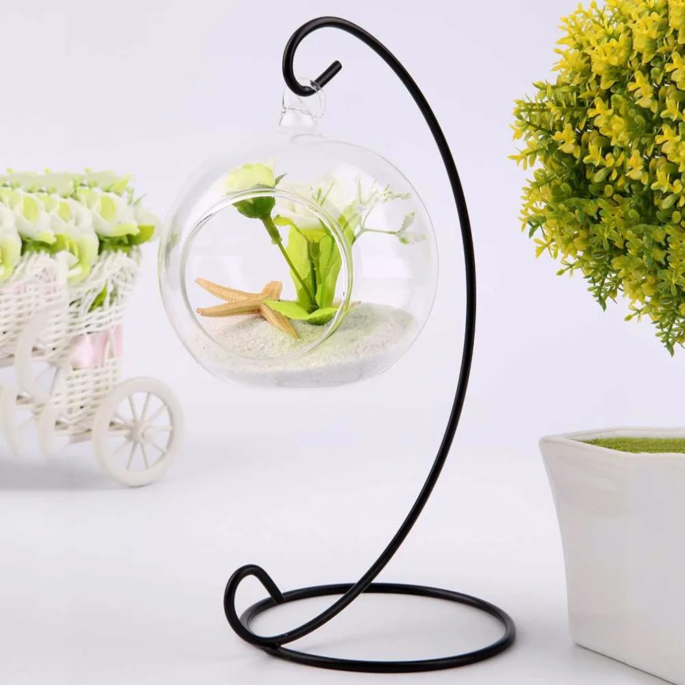 DIY Hanging Crystal Flower Vase Planter Terrarium Container Vases Pot Home Wedding Desk Party Christmas Decor Diameter 9cm