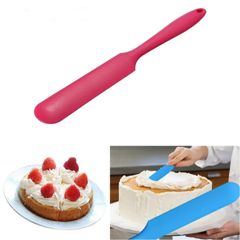 

1 PCS Silicone Cake Cream Scraper Batter Spatula Cream Mixer Long Handled Models Baking Scraper Random Color Baking Spatulas