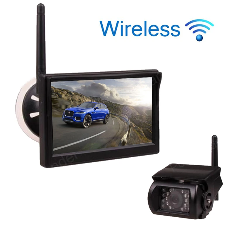 new 12 24V Car Truck 5 inch TFT LCD Wireless Monitor for Car Rear View font