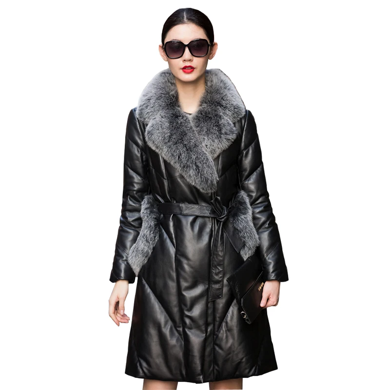 women's genuine leather parkas