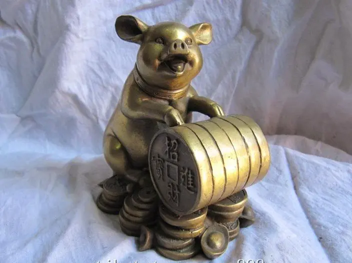 

Pure brass a lucky pig bring with wealth statue (A0314)