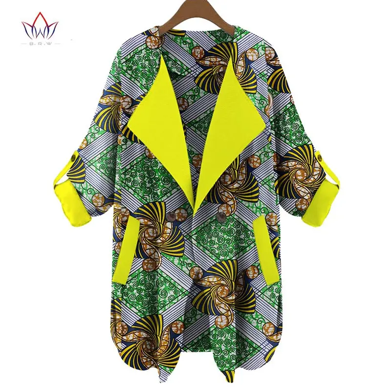 217 New Autumn Ankara Fashions New African Coats for Women Dashiki Print Women Trench Coat