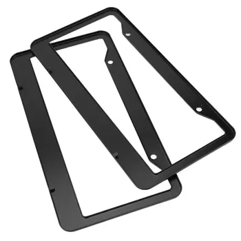 

HOT2pcs Black Aluminum Alloy Car Auto Vehicles License Plate Frame Tag Cover Holder With Screw Caps Car Styling