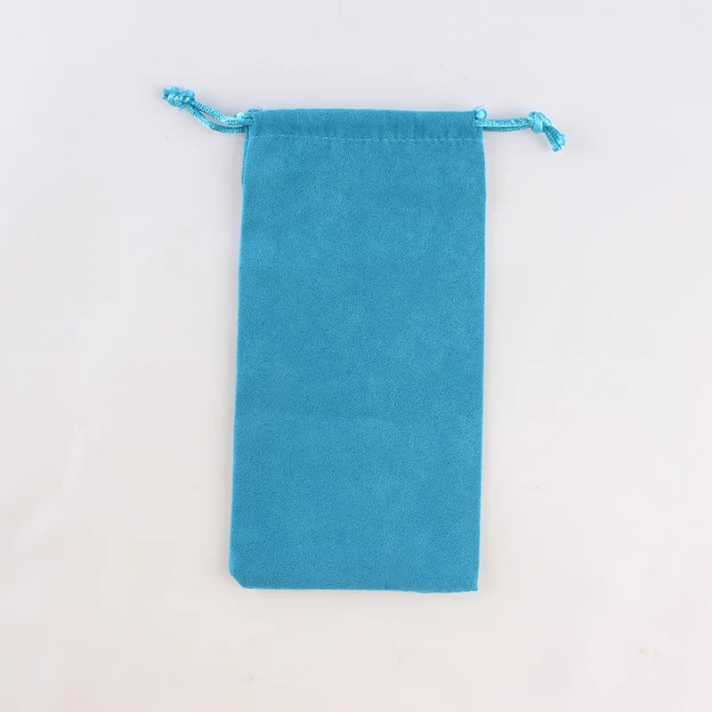 100 шт./лот 9*18 см Высококачественная Замшевая сумка на шнурке с логотипом на заказ цена упаковка для ювелирных изделий сумка для телефона - Цвет: sky blue