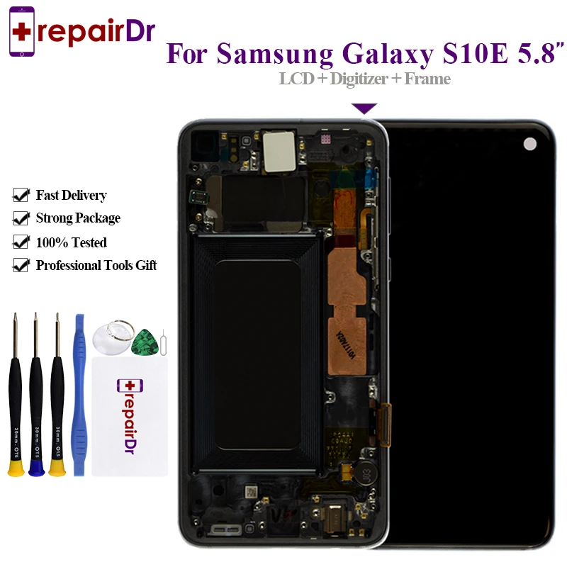 Оригинальный ЖК-дисплей для Samsung Galaxy S10E дисплей с рамкой сенсорный экран