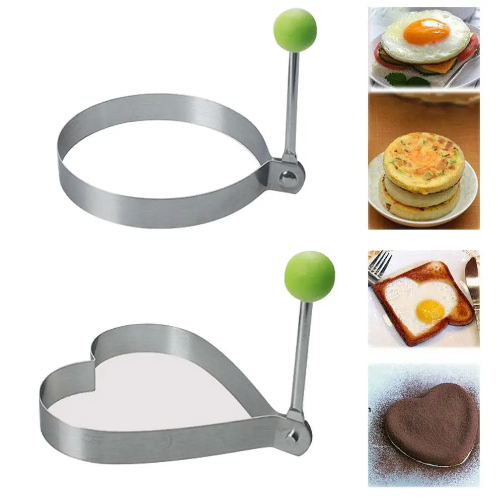 1Pc DIY Stainless Steel Fried Egg Shaper Pancake Rings Mould Egg Beater Slicer Mold Kitchen Cooking Tools Gadgets Accessories