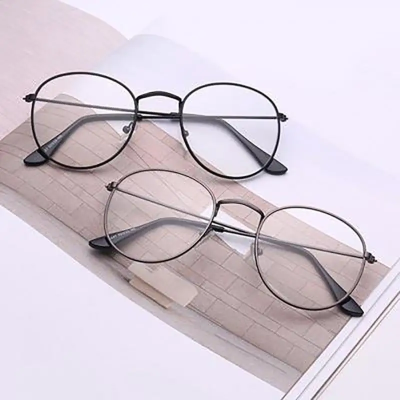Модные классические золотые металлические очки в круглой оправе для женщин и мужчин Классические винтажные стильные оптические очки для чтения