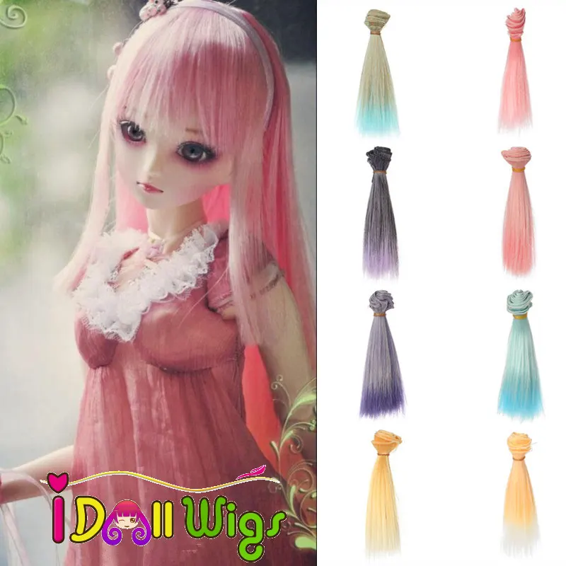 1 шт. 15*100 см цветные прямые кукольные волосы ombre для 1/3 1/4 1/6 BJD diy материал|Куклы| |