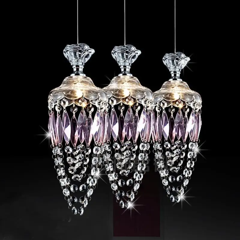 

Teen's Bedroom Hanging purple crystal lighting for Dining room Restaurant Bar modern Wedding Decoration purple lamp Cristal G4