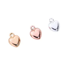 Розовое золото серебро 3D Любовь Сердце маленькие Подвески сплав DIY аксессуары для серьги ручной работы браслеты украшение на шею