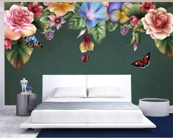 

Beibehang Custom wallpaper mural hand-painted watercolor flowers Jane Europe personality background wall painting 3d wallpaper