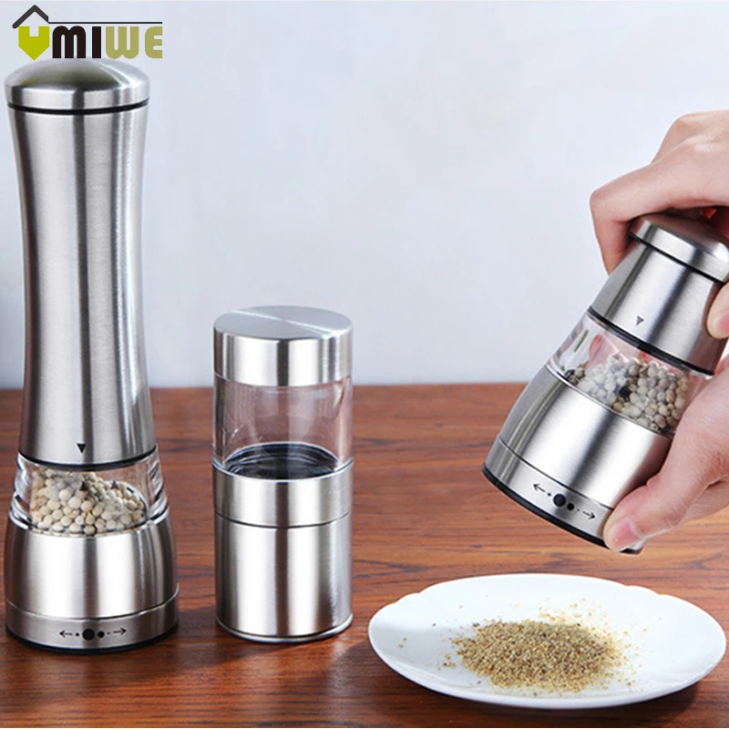 

1PCs Stainless Steel Pepper Mill Manual Salt Spice Mill Grinder Stick Seasoning Home Kitchen Cooking Tools Kitchen Accessaries