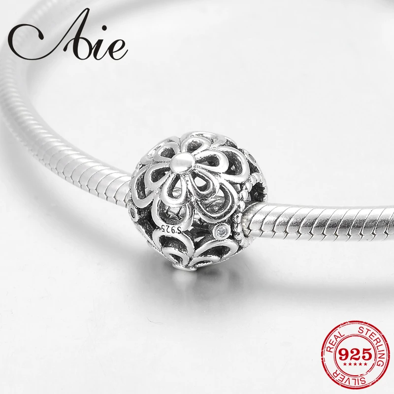 

100% Authentic flower hollow out big hole 925 Sterling Silver fine Bead Fit Original Pandora Charm Bracelet Jewelry making