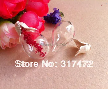 

Freeshipping New Stytle Glass Bubble Glass Vial Cover &Gold Cap DIY Sets glass vial pendant