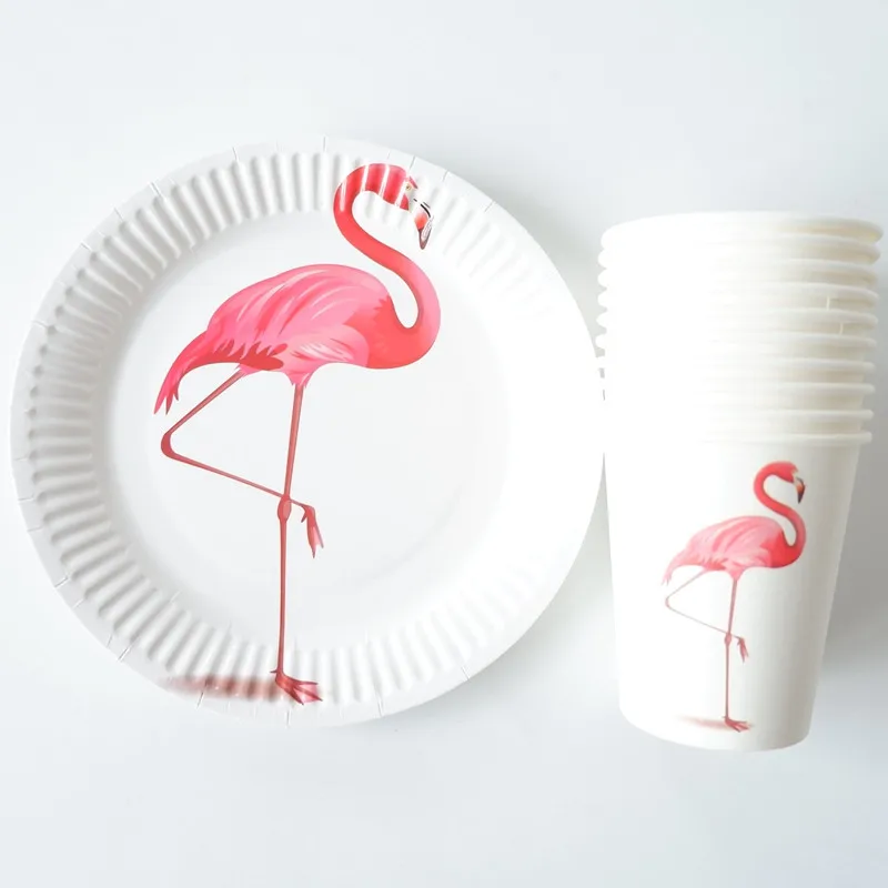 20pcs Colorful Unicorn Flamingo Disposable Tableware Sets Paper Plates+Cups Festival Decorative Birthday Wedding Party Supplies 20pcs Colorful Unicorn Flamingo Disposable Tableware Sets Paper Plates+Cups Festival Decorative Birthday Wedding Party Supplies