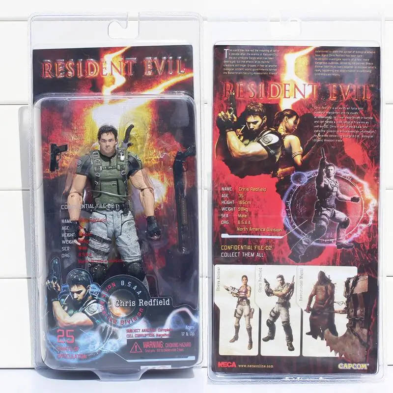 

1pcs 18cm Resident Evil Neca Toys Chris Redfield Action Toy Figures Collectible Model Children Toys