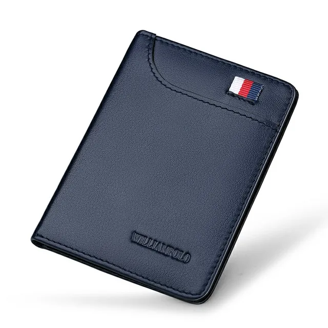 Porte Carte Identité En Cuir Bleu Pour Homme