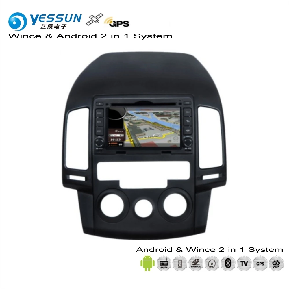 YESSUN для hyundai i30/Elantra Touring 2007~ 2011 руководство AC автомобиль Android Мультимедиа Радио CD DVD плеер gps Навигация Аудио BT