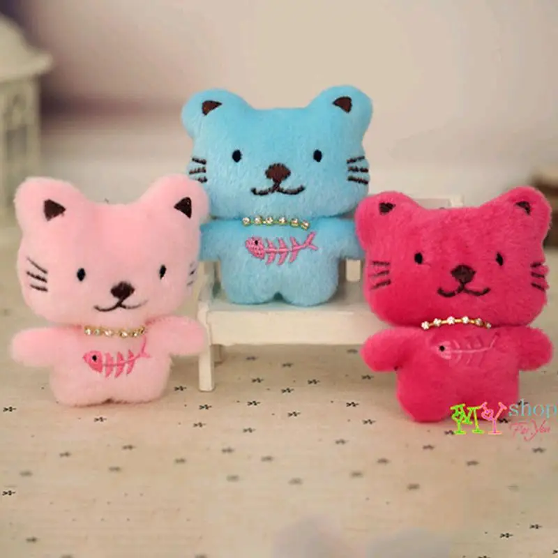 

KAWAII small plush Fish bone and cats pendant toys for kids Christmas Birthday Wedding soft doll Gifts for phone FREE SHIPPING