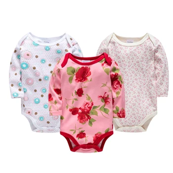 

KAVKAS 3pcs Baby Girl Clothes Long Sleeve Cotton Rompers Winter Wear Overalls Cute Baby Girl Romper Newborn Clothing Jumpsuits