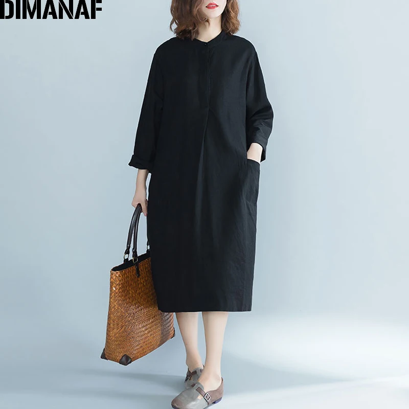 Dimanaf женский длинный женские элегантные платья винтажные Vestidos плюс размер хлопок
