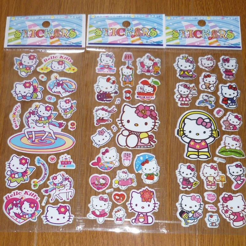 2016-New-5pcs-lot-Hello-Kitty-stickers-Cartoon-3D-Sticker-Hello-Kitty-Model-Hello-Kitty-Toy