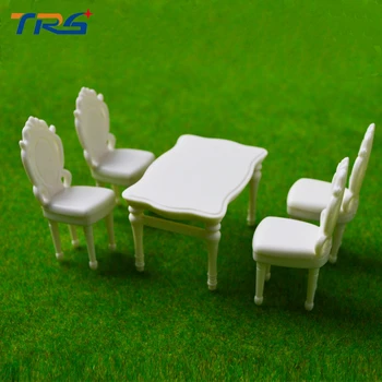 

Teraysun 5 Sets White Color European Style Square Dining Table Chair Set Railway Model Train 1:25 G Scale