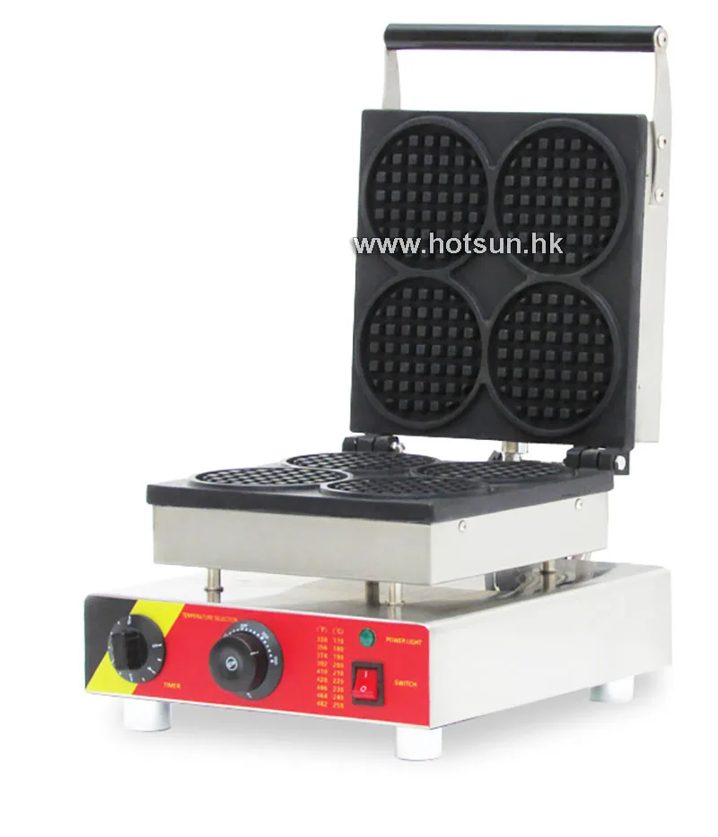 Free Shipping Commercial Non stick 110V 220V Electric 4pcs Round Waffle