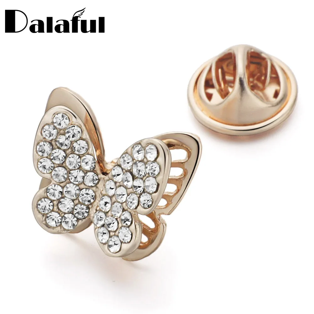 Aliexpress.com : Buy Dalaful Butterfly Collar Brooch Pin Crystal ...