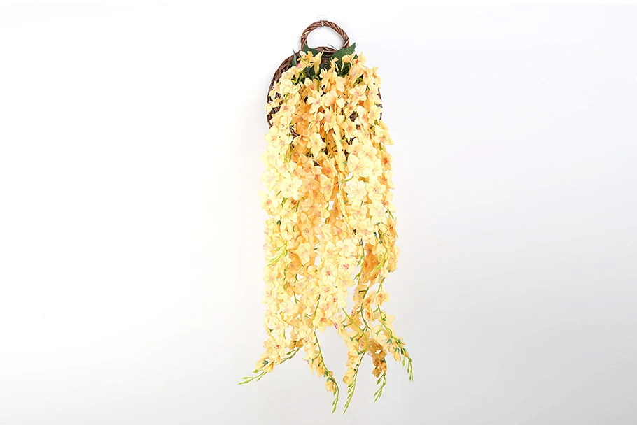100 см длинное свадебное украшение для спальни настенный искусственный цветок букет фаленопсис листья гортензии садовая Цветочная ветка