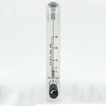 

3-30m3/h 1/2" BSPT Male Thread PMMA Panel Type Gas Float Flowmeter Air Flow Meter Rotameter With Control Valve