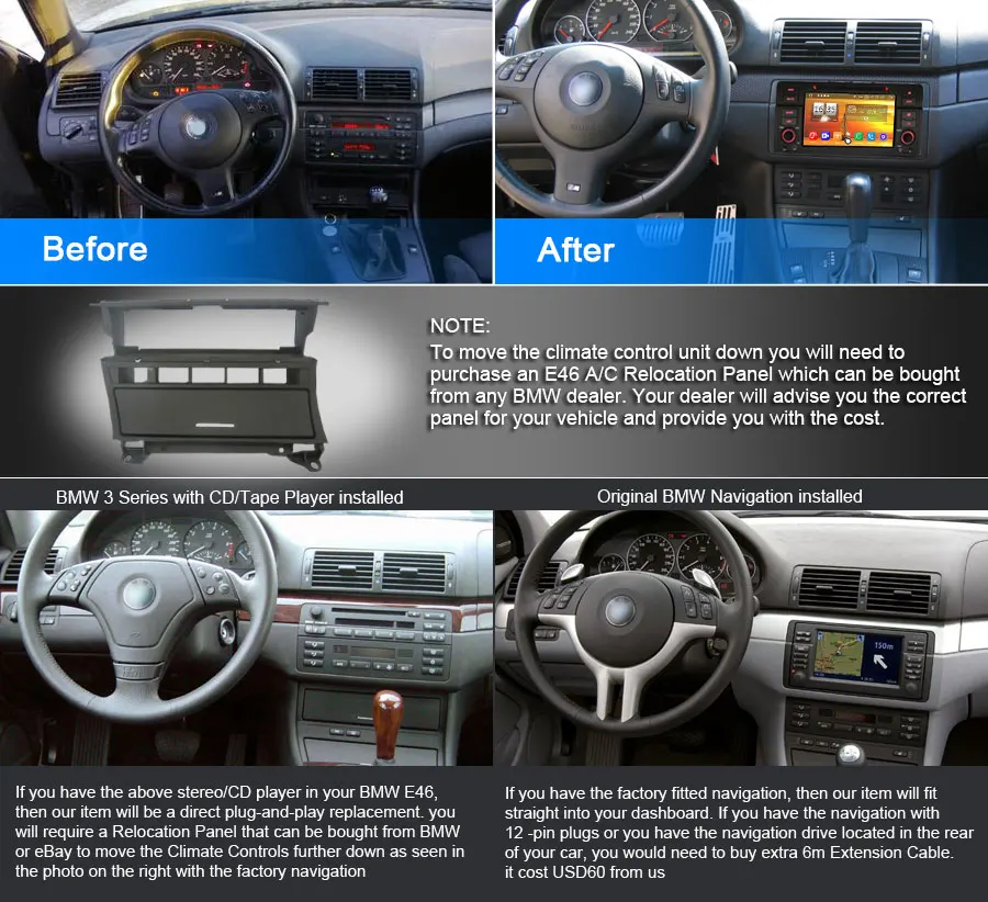 Clearance Erisin ES7546B 7" Android 8.0 car dvd Octa core DAB+ TPMS OBD BT 4G For BMW E46 318 320 325 M3 Rover75 MG ZT 5