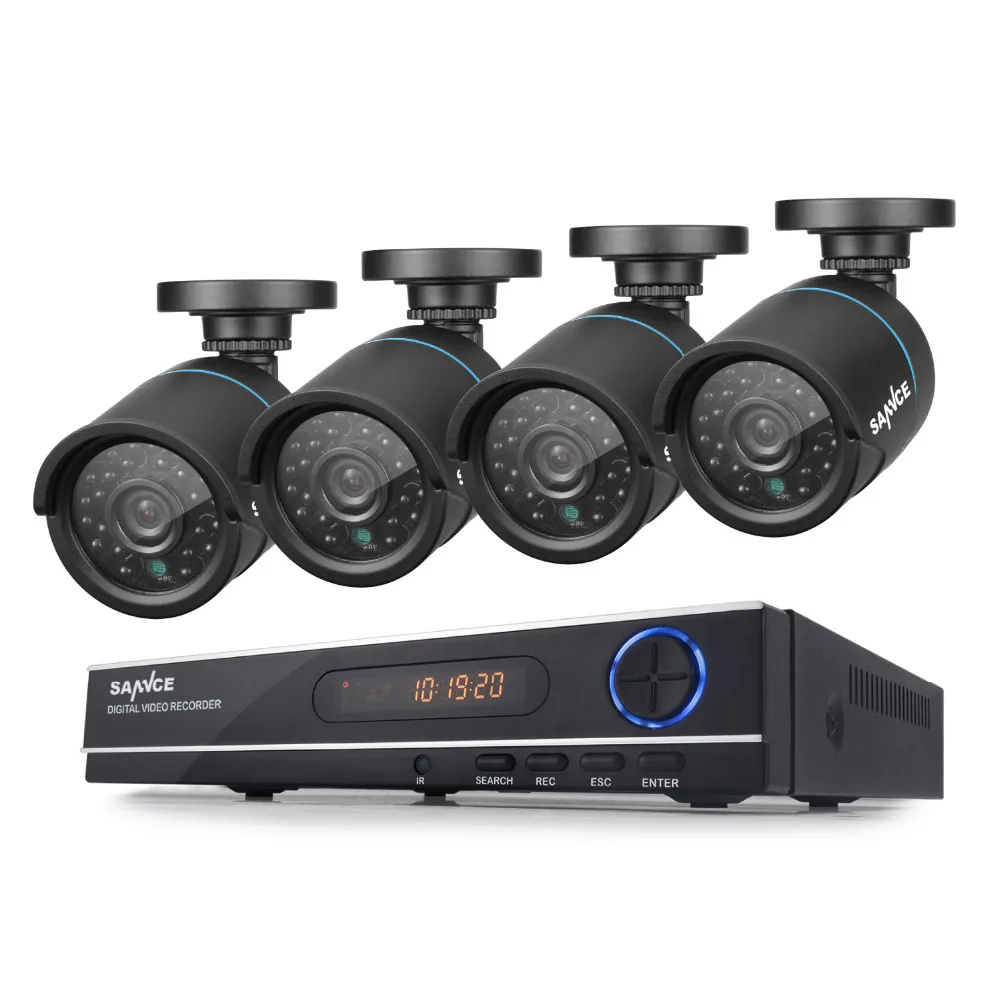  SANNCE HD 8CH 1080N 720P CCTV System HDMI AHD DVR 4PCS 1200TVL IR Outdoor Night Vision Security Camera Video Surveillance Kit 