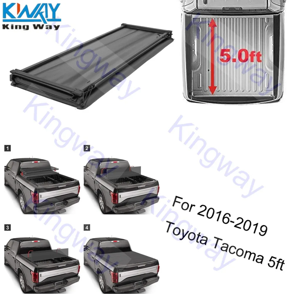 Black Series Auto Soft Tri-Fold Tonneau Cover 2016-2019 Tacoma 6.0-Feet Box