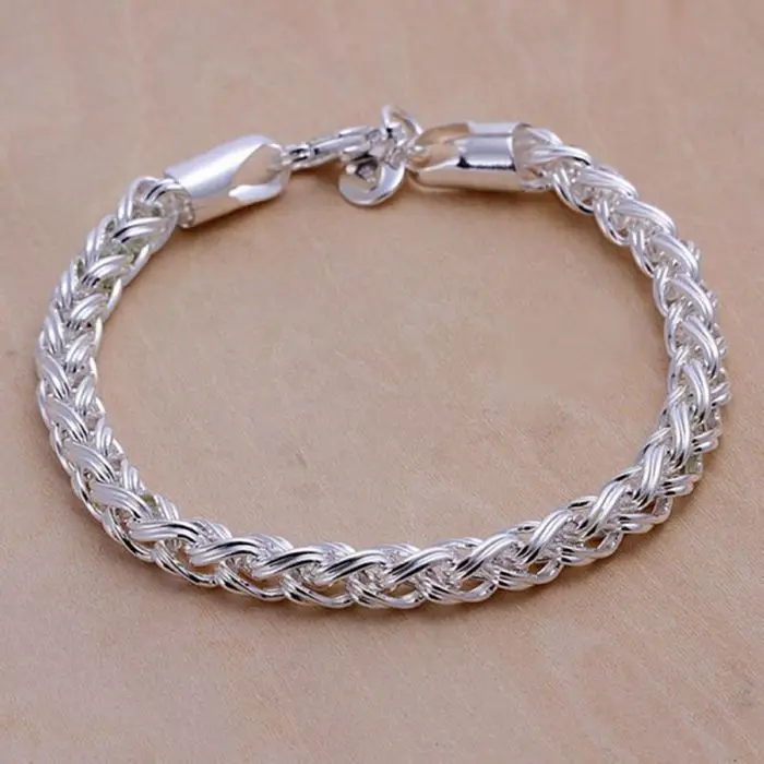 

925 jewelry silver plated jewelry bracelet fine fashion torsion circle bracelet top quality wholesale and retail SMTH070
