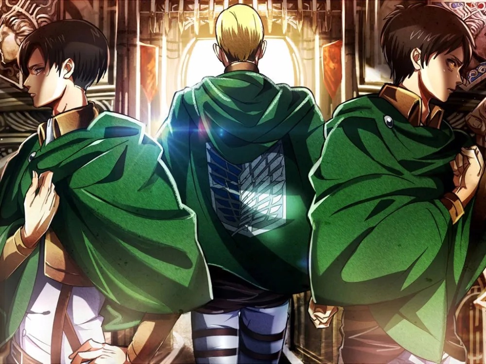HaiCospl Attack On Titan Costume Green Cloak Japanese Anime Cosplay Shingeki No Kyojin Hoodie Eren Levi Mikasa Scout Legion Coat -Zentai shop online