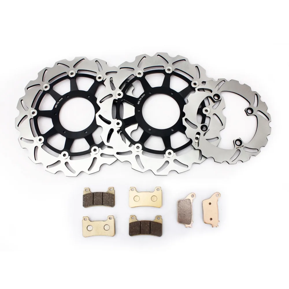 

BIKINGBOY Front Rear Full Set Brake Disks Discs Rotors Brake Pads Wave Set for Honda CBR 1000 RR CBR1000RR 2006 2007 06 07