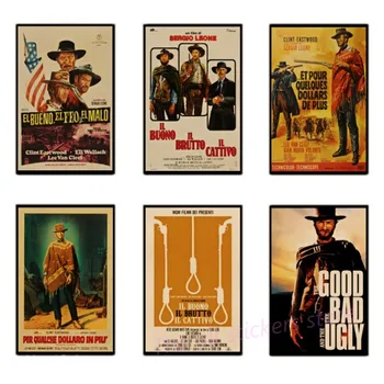 

A Fistful Of Dollars For a Few Dollars More Home Furnishing decoration Kraft Movie retro Poster Drawing core Wall stickers /2007