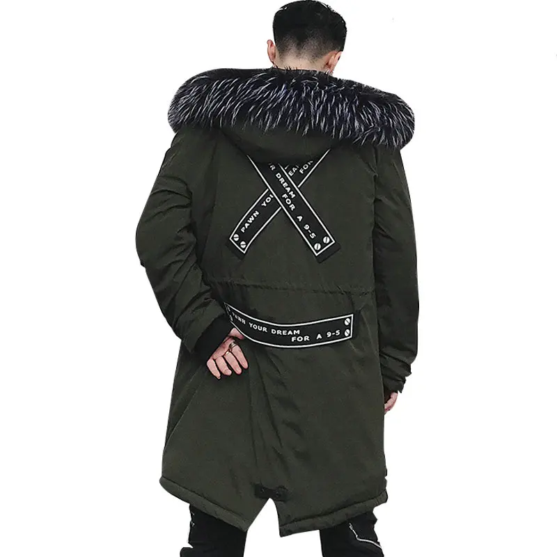 Najtaniej Moda jesień kurtka zimowa mężczyźni z kapturem ciepłe kurtki parki mężczyźni Long Street Style męskie kurtki zimowe wiatroszczelna męska odzież wierzchnia
